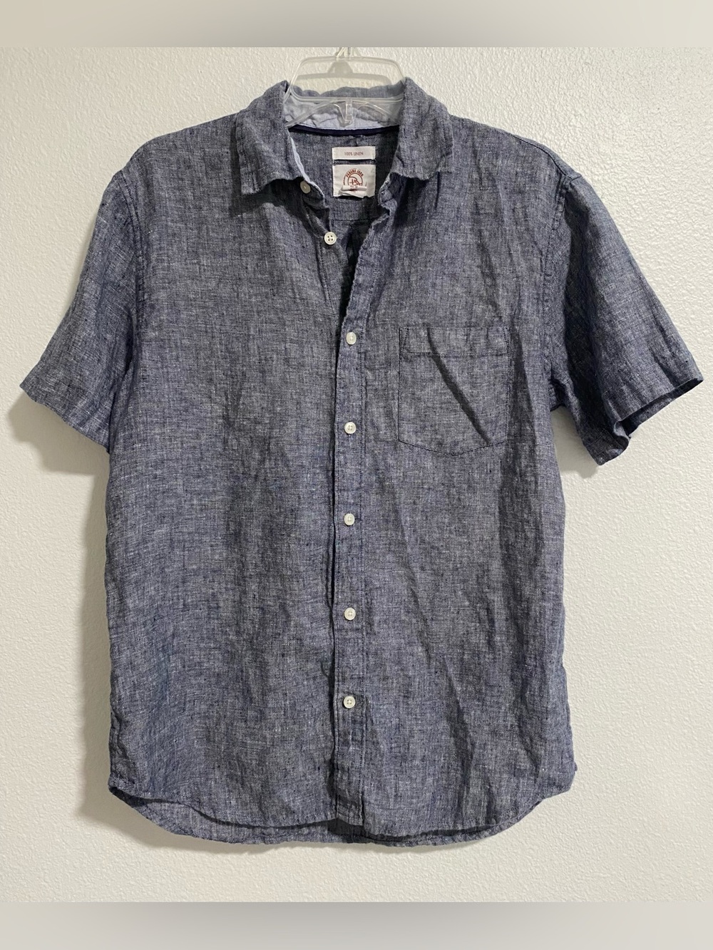 Panama Jack Blue 100% Linen Short Sleeve Top sz Medium EUC